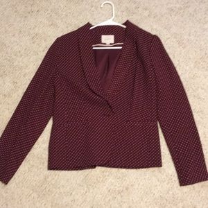 Burgundy and cream dotted blazer